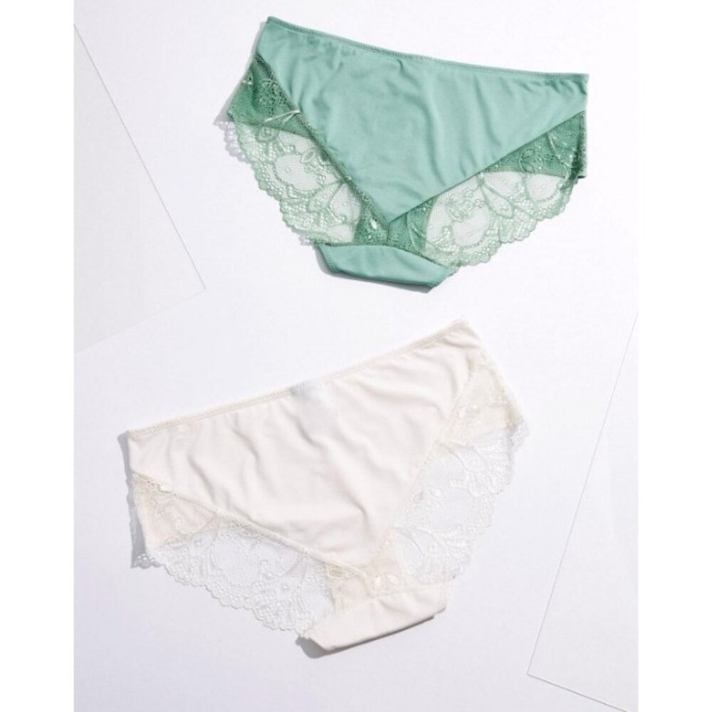 SEALED ~ Cato Green Ivory Lace Hipster Panty Set